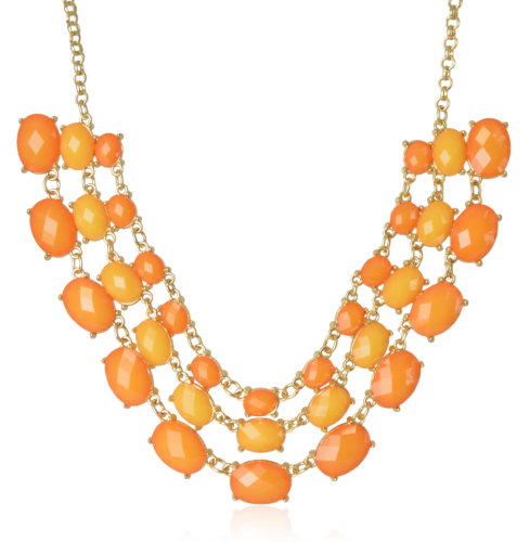 Naszyjnik kolia z pomarańczowymi owalnymi elementami