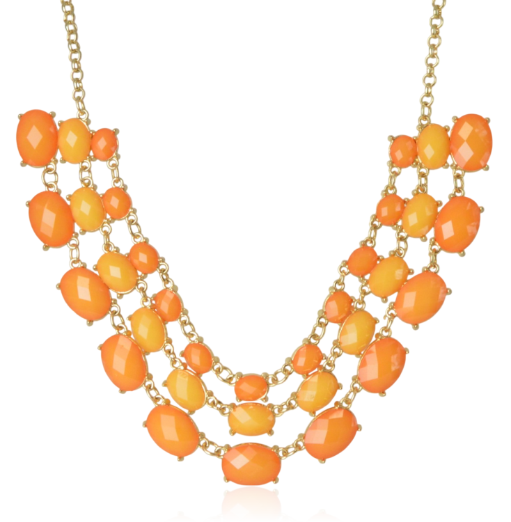 Naszyjnik kolia z pomarańczowymi owalnymi elementami
