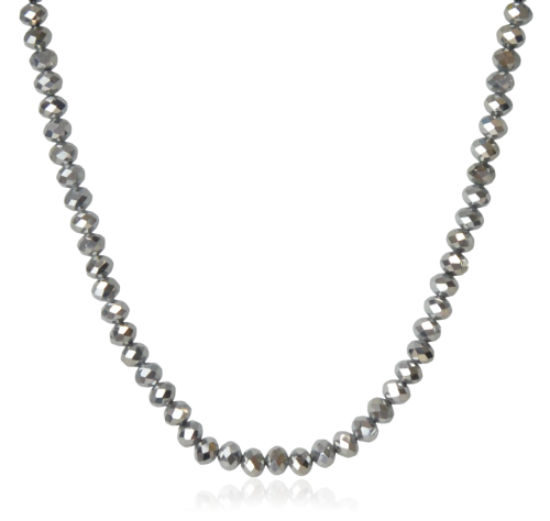 Naszyjnik I-rzędowy z kryształków fasetowanych srebrny