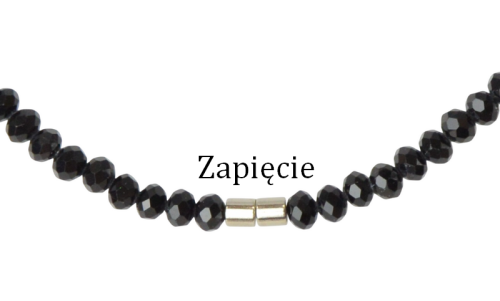 Naszyjnik I-rzędowy z kryształków fasetowanych czarny - zapięcie