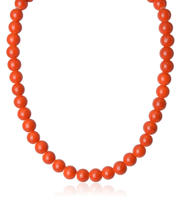 Naszyjnik korale kulki rude