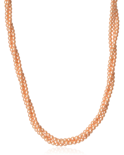 Naszyjnik skręcany perłowy łososiowy