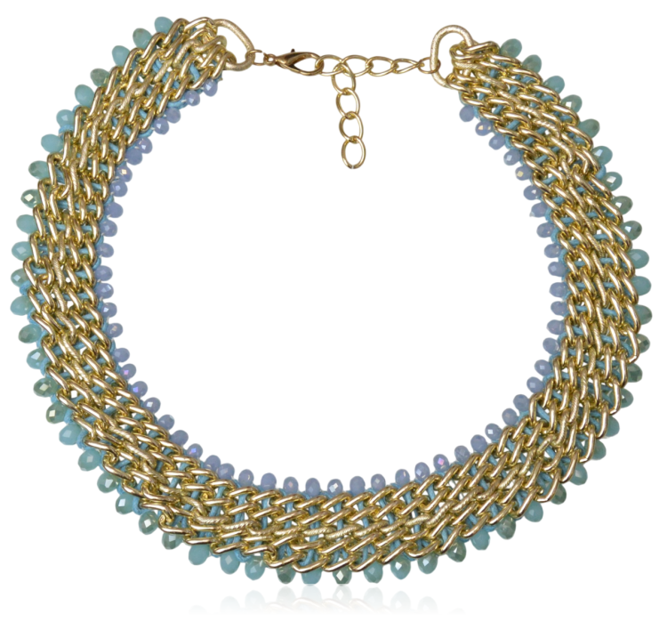 Naszyjnik kolia łańcuch z kryształkami fasetowanymi