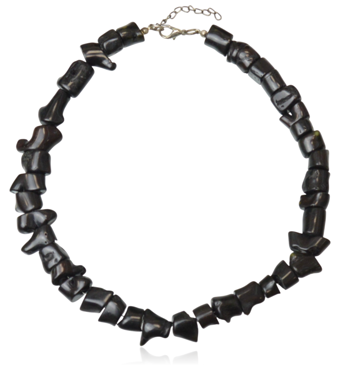 Naszyjnik kolia z czarnych kamieni syntetycznych