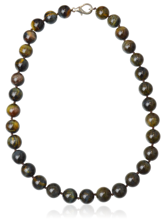 Naszyjnik korale z sokolego i tygrysiego oka
