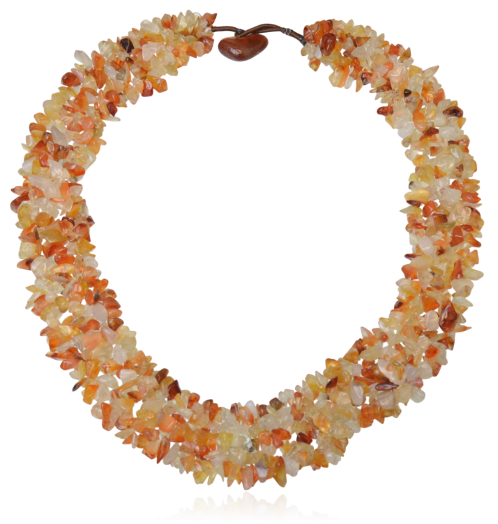 Naszyjnik kołnierzyk sieczka agat karneolowy