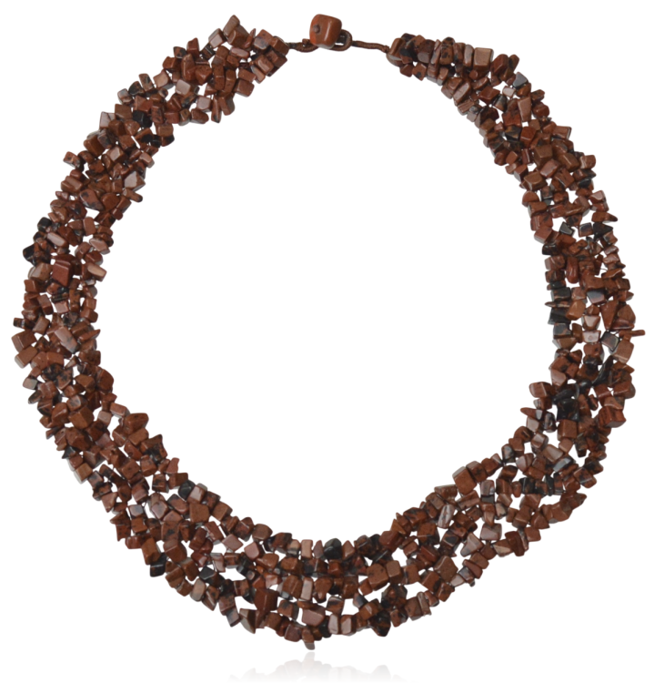 Naszyjnik kołnierzyk sieczka obsydian mahoniowy