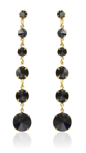 Kolczyki z kryształków Strass stopniowane czarne