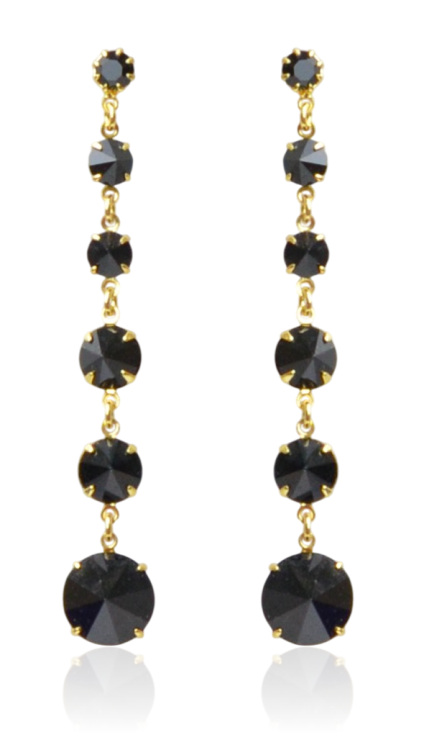 Kolczyki z kryształków Strass stopniowane czarne