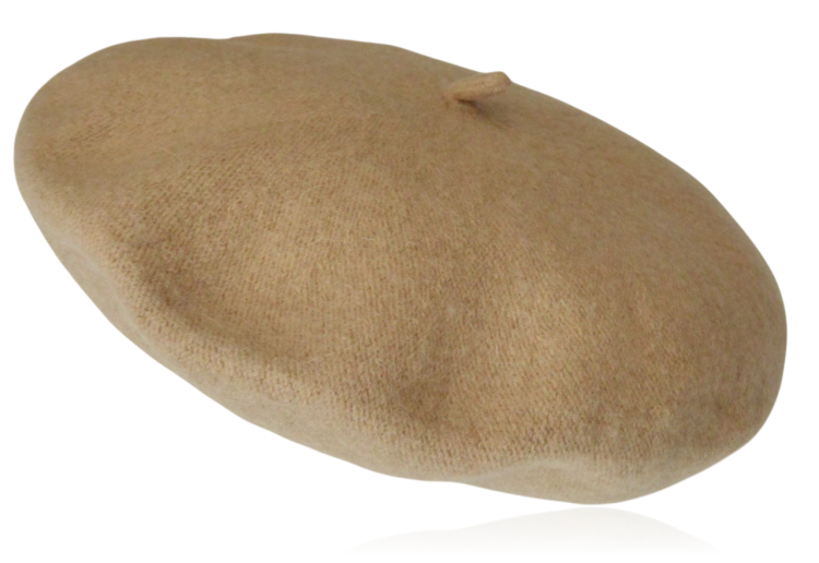 Beret damski z wełną ciepły beż