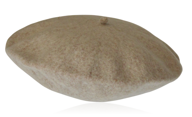 Beret damski z wełną beżowy melanż