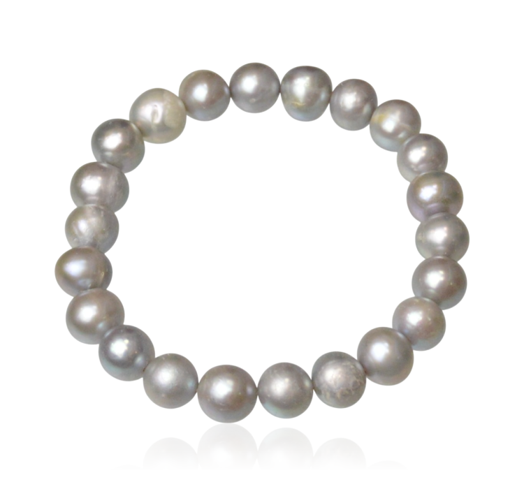 Bransoletka z pereł rzecznych szara
