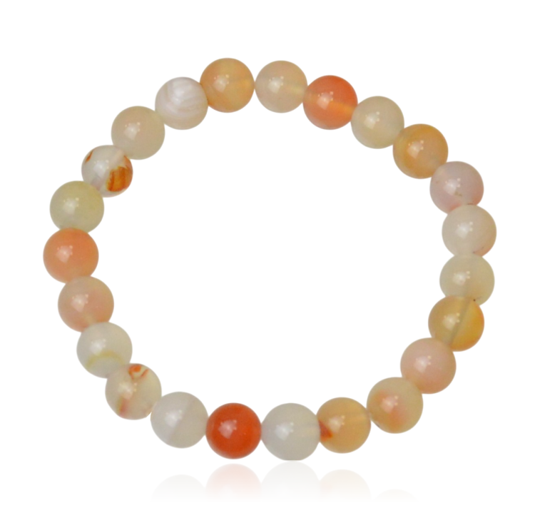 Bransoletka z agatu karneolowego kulki 8mm