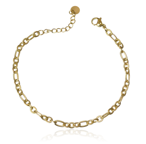 Bransoletka stalowa złota łańcuszkowa