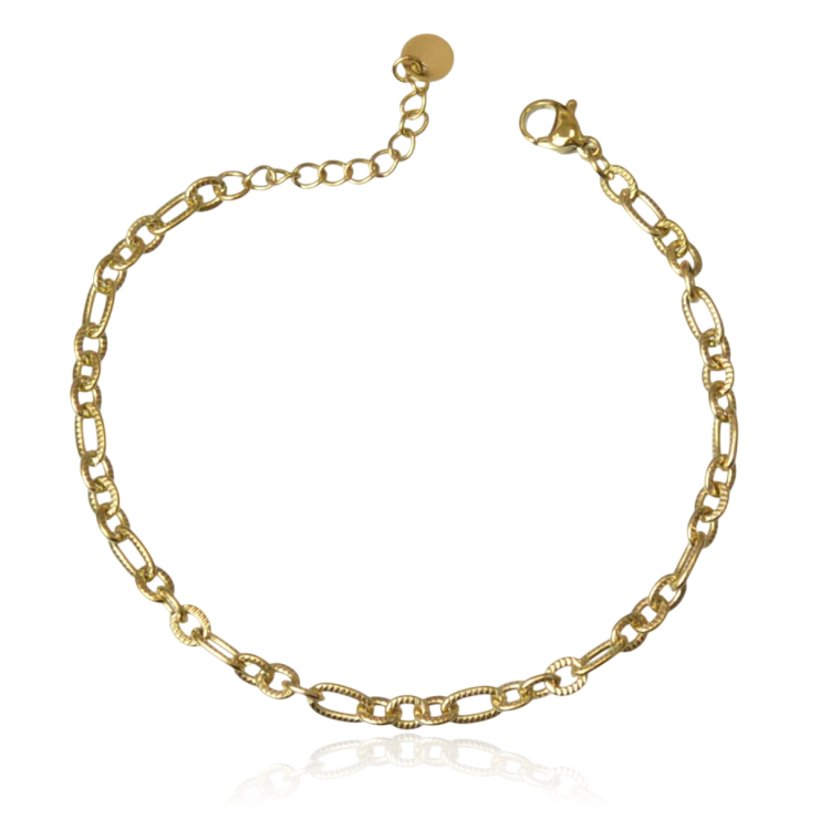 Bransoletka stalowa złota łańcuszkowa