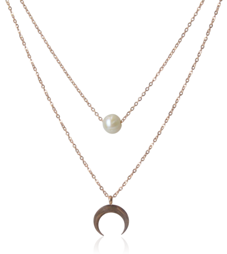 Naszyjnik stalowy rosegold podwójny choker