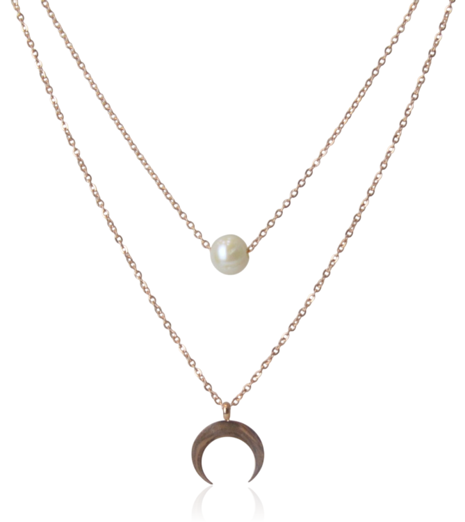 Naszyjnik stalowy rosegold podwójny choker
