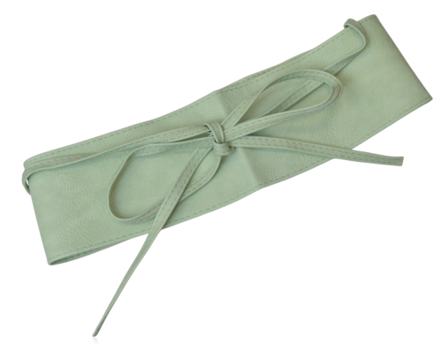Szeroki damski pasek wiązany pastelowy miętowy