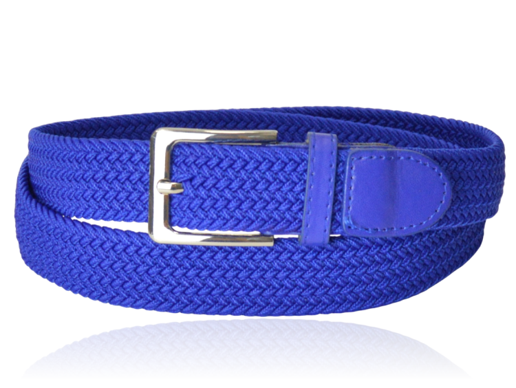 Pasek pleciony elastyczny do spodni szafirowy