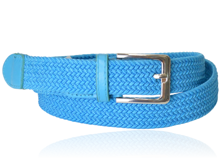 Pasek pleciony elastyczny do spodni niebieski