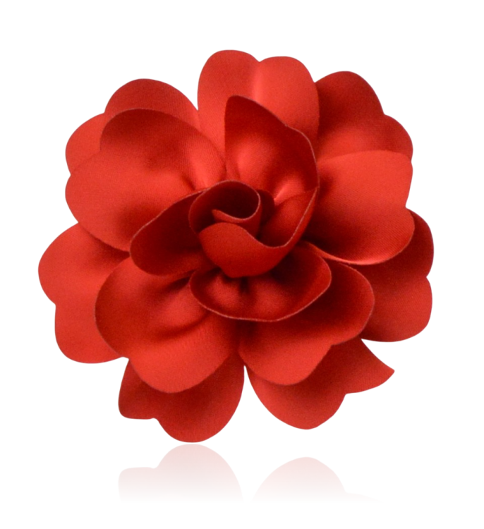 Broszko-spinka kwiat 10 cm czerwony