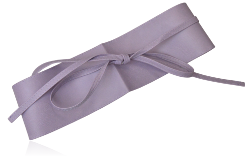 Szeroki damski pasek wiązany lila