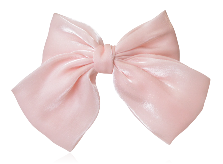 Spinka automatyczna kokarda z połyskiem jasny róż