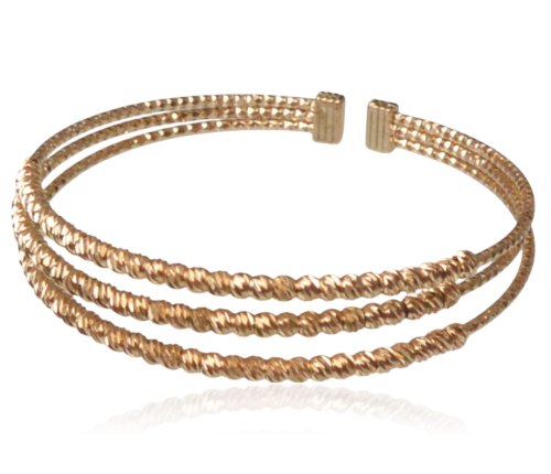 Bransoletka sztywna bangle miedź pozłacana