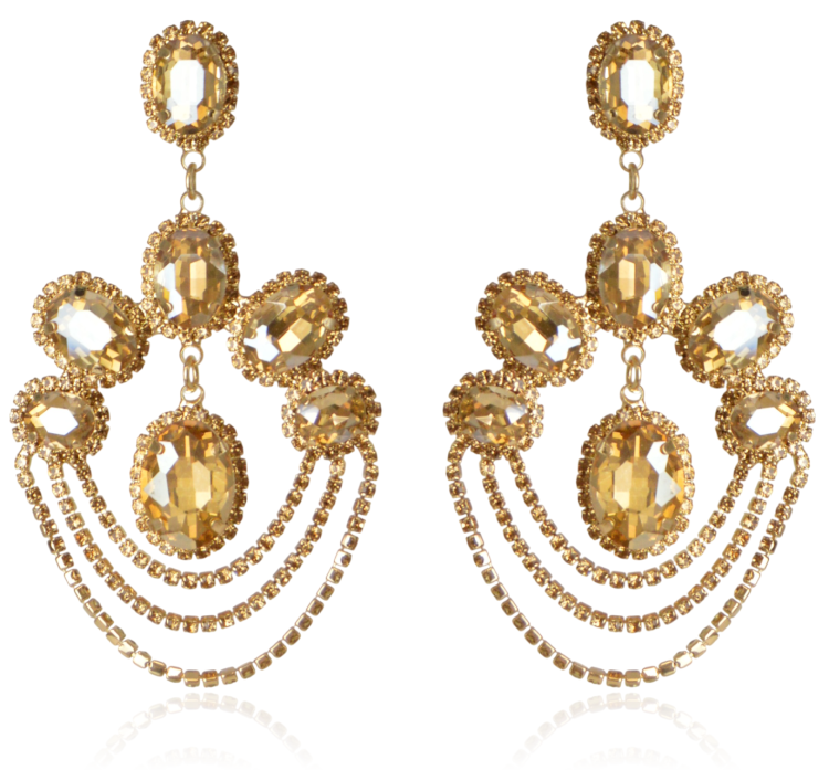 Eleganckie kaskadowe kolczyki z miodowych kryształów