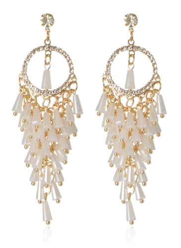 Kolczyki kryształkowe gronka na kole z cyrkonii