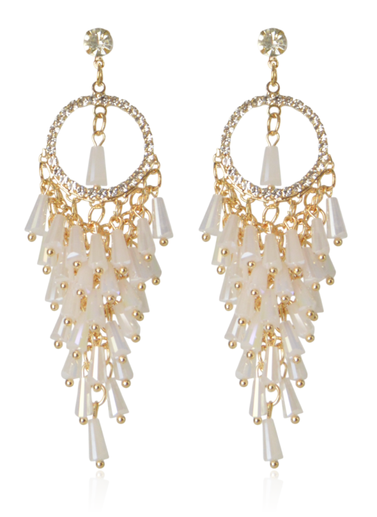 Kolczyki kryształkowe gronka na kole z cyrkonii