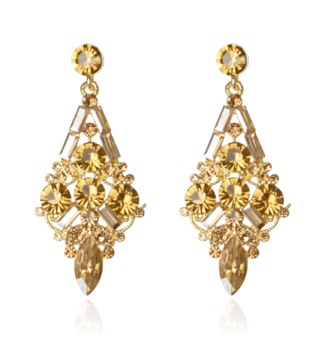 Kolczyki kryształowe miodowe