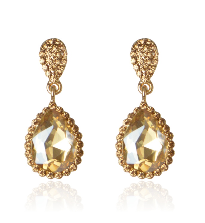 Kolczyki łezki podwójne miodowe