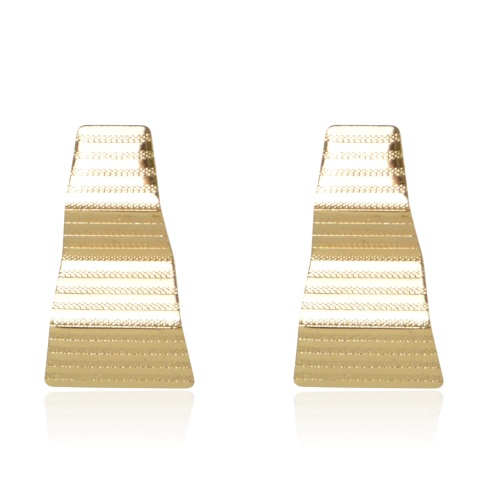 Kolczyki sztyfty wygięte złote blaszki