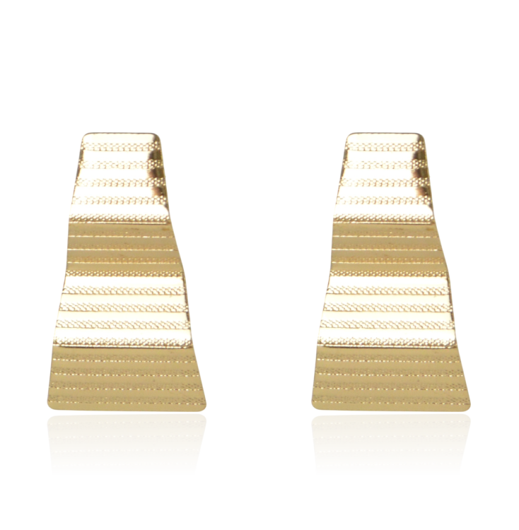 Kolczyki sztyfty wygięte złote blaszki