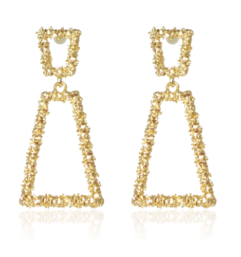 Kolczyki geometryczne metalowe złote