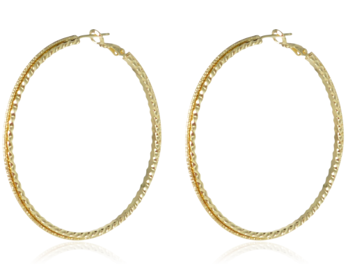 Kolczyki koła 6 cm tekstura kolor złoty