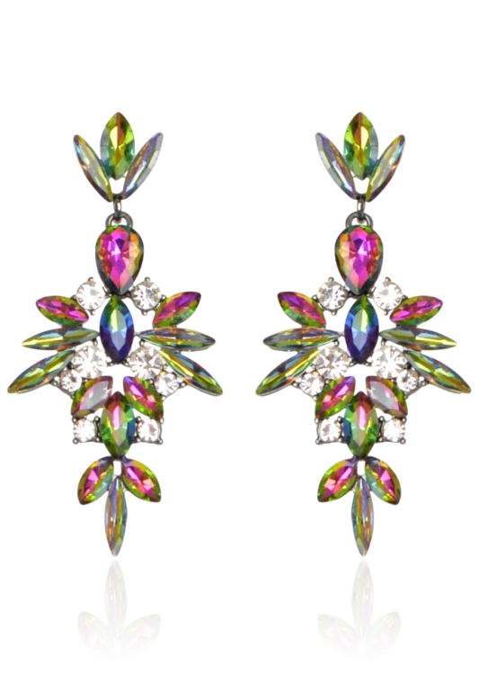 Kolczyki kryształowe benzynkowe holo