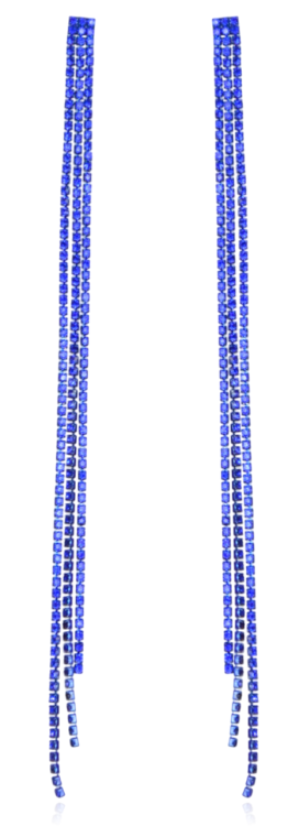 Kolczyki cyrkoniowe nitki szafirowe