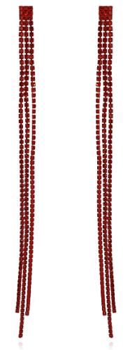 Kolczyki cyrkoniowe nitki czerwone