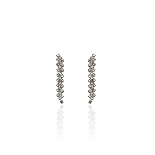 Lekko wiszące kolczyki z cyrkonii złote