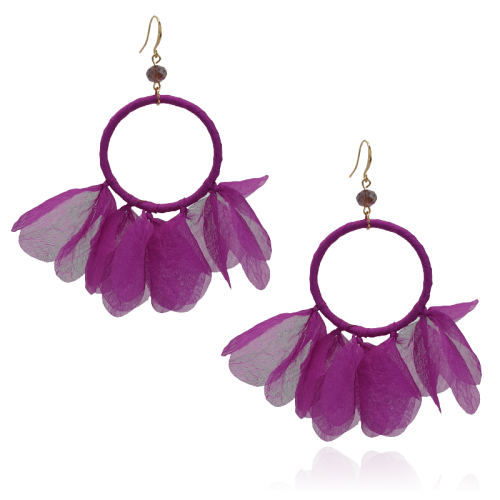 Kolczyki z tkaniny na kole biskupi