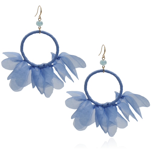 Kolczyki z tkaniny na kole lavender blue