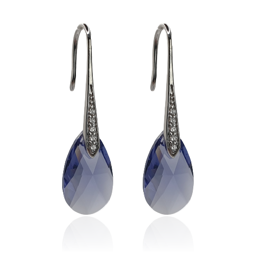Kolczyki z fioletowymi łezkami Swarovski