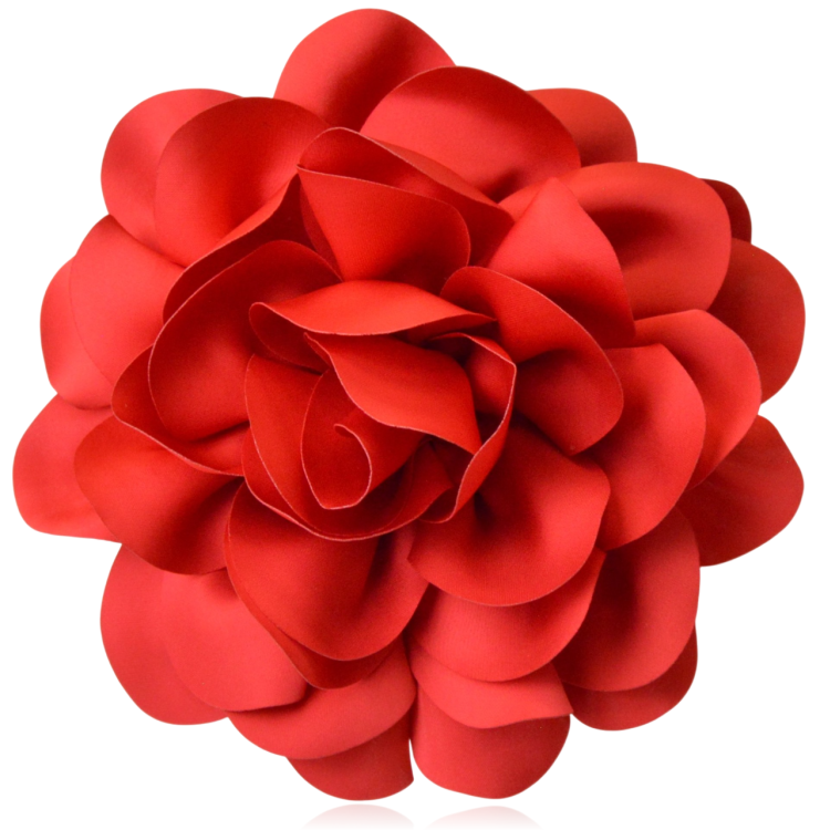 Broszko-spinka duży czerwony kwiat 20 cm