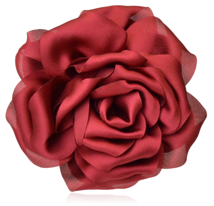 Broszko-spinka róża wino 8,5 cm