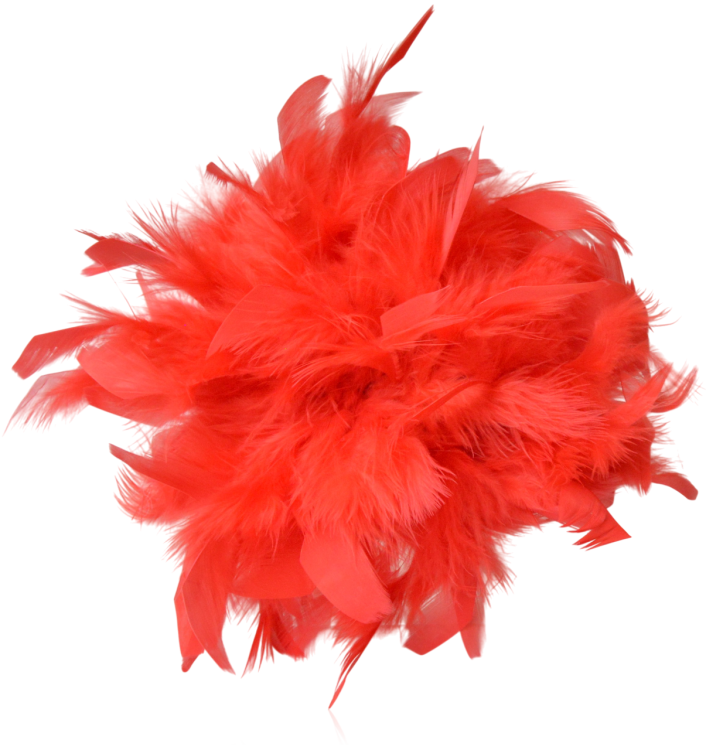 Broszko-spinka pióra marabut duży czerwony