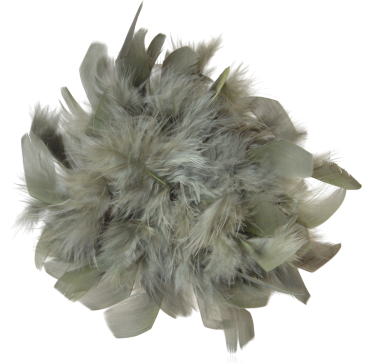 Broszko-spinka pióra marabut duży szary-oliwkowy