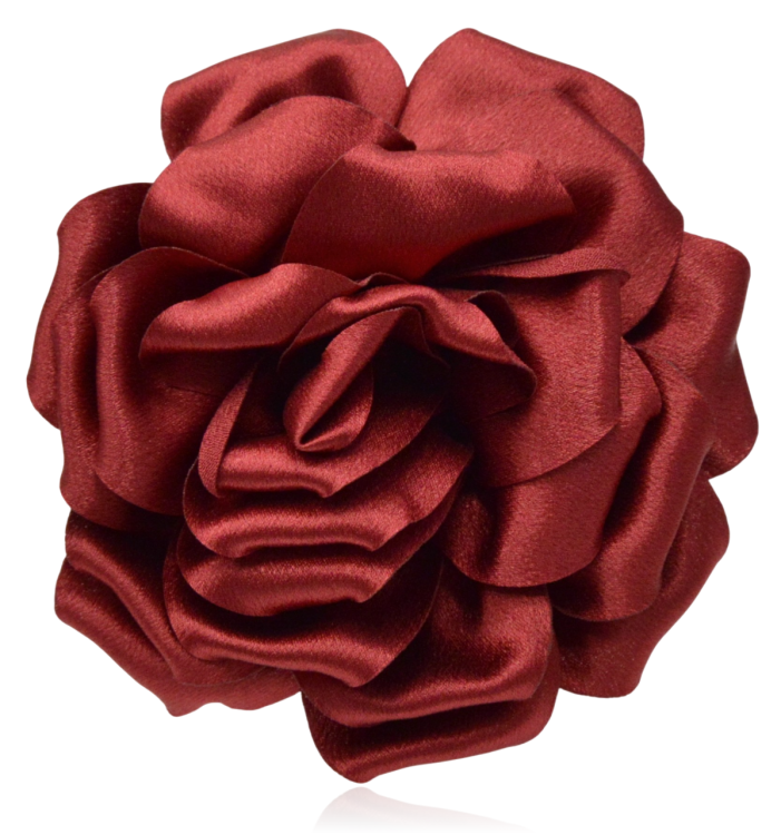 Broszko-spinka kwiat bordowy 13,5 cm