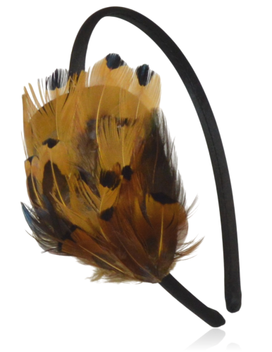 Opaska do włosów z piórami w kolorze toffi